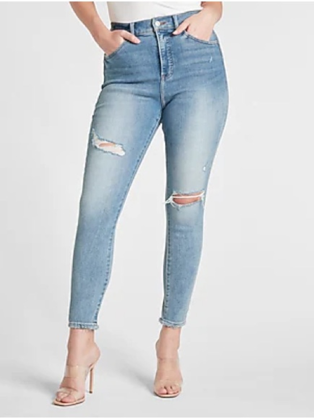 Levi's Light Blue Distressed High-Rise Skinny Jeans